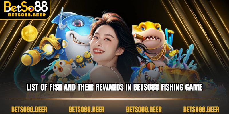List of Fish and Their Rewards in Betso88 Fishing Game