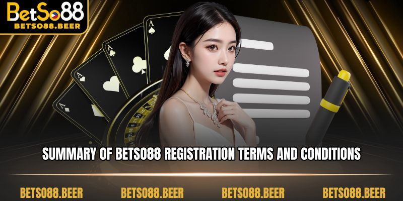 Summary of BETSO88 registration terms and conditions